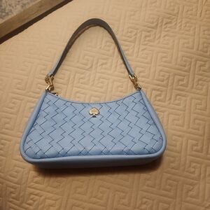 Kate Spade Light Blue Woven Shoulder Bag